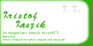 kristof kaszik business card